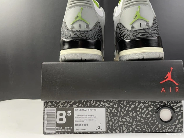 136064-006 Air Jordan Retro 3 Chlorophyll 0809